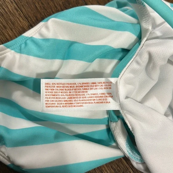 Cat and Jack Girls Stripped One Piece Swimming Suit Size XS 4/5 - Picture 6 of 7